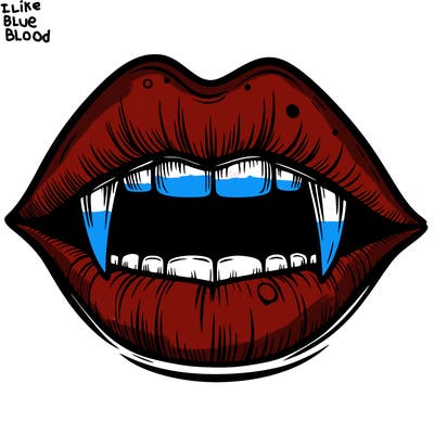 lips with vampire teeth