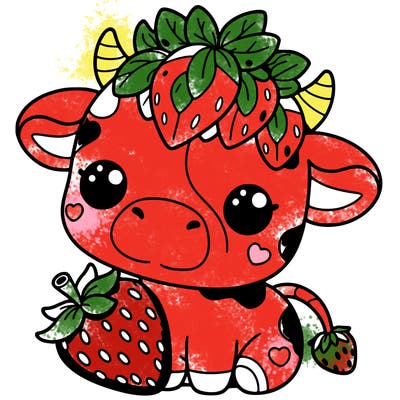 cute strawberry cow