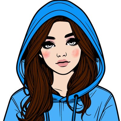 realistic girl with a hoodie
