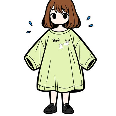 girl in oversized t-shirt