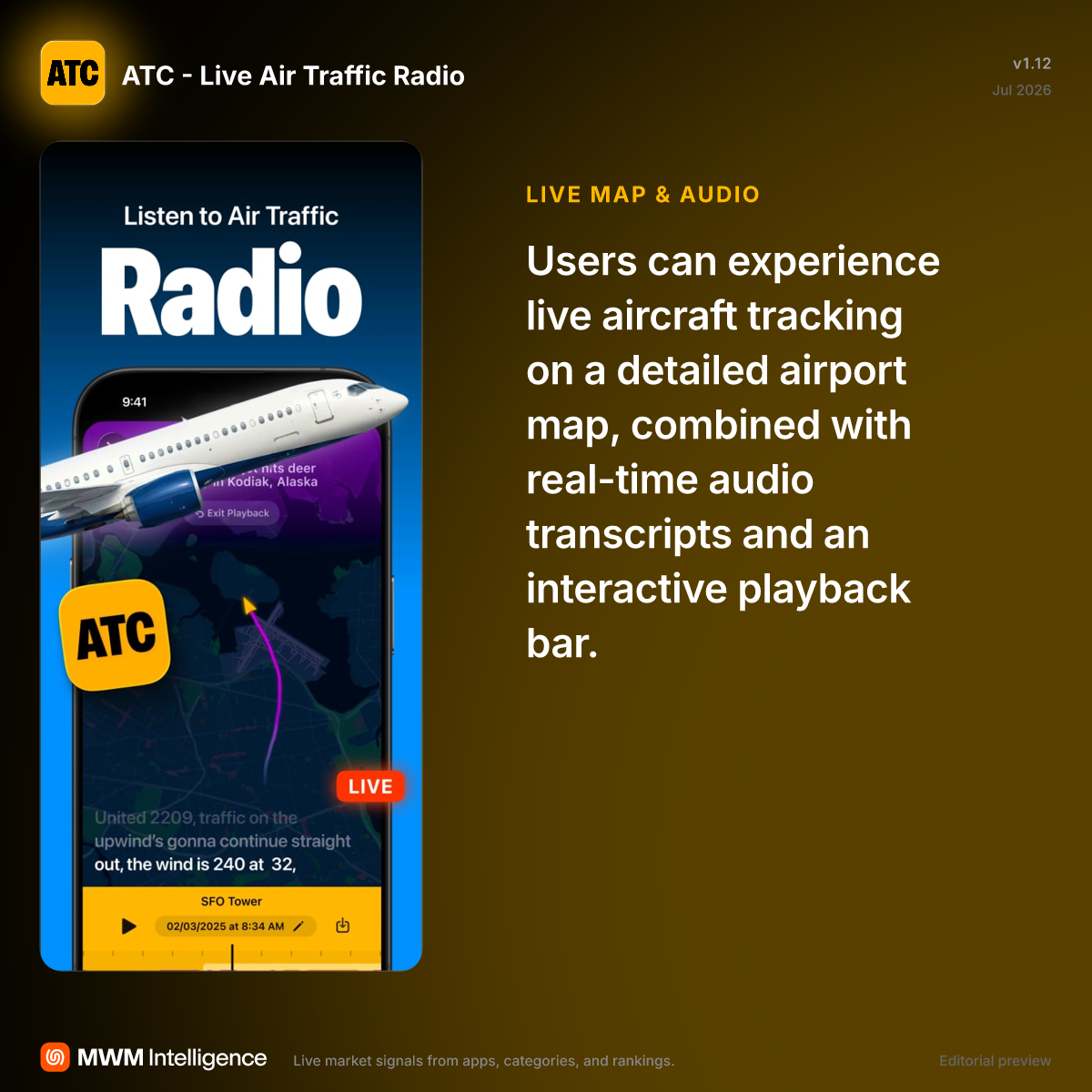 ATC - Live Air Traffic Radio - Travel App | MWM