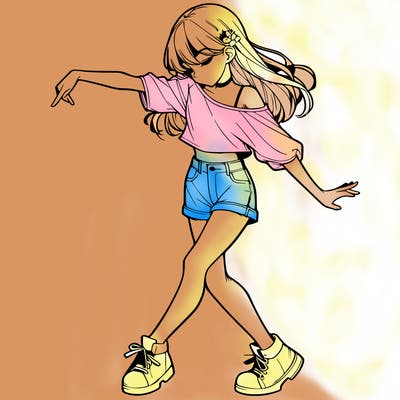 realistic girl danceing