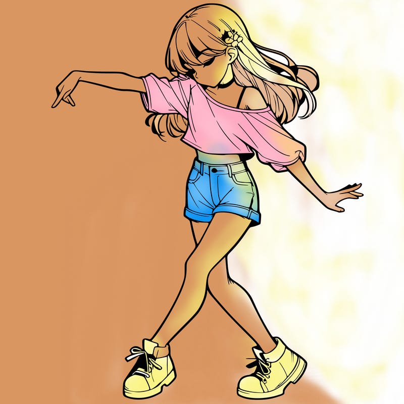 realistic girl danceing