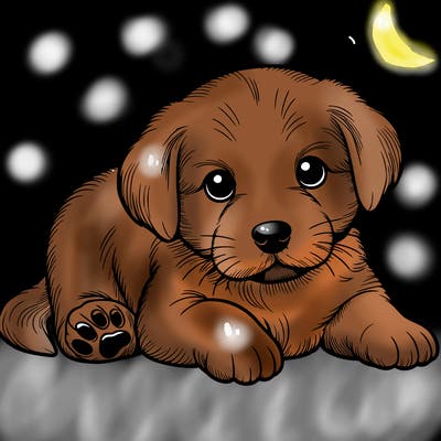 a cute realistic puppy