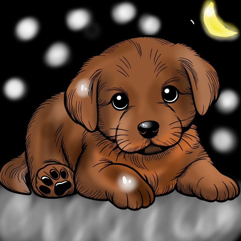 a cute realistic puppy