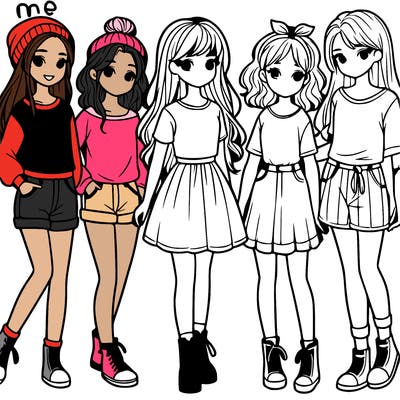 a group of five girls