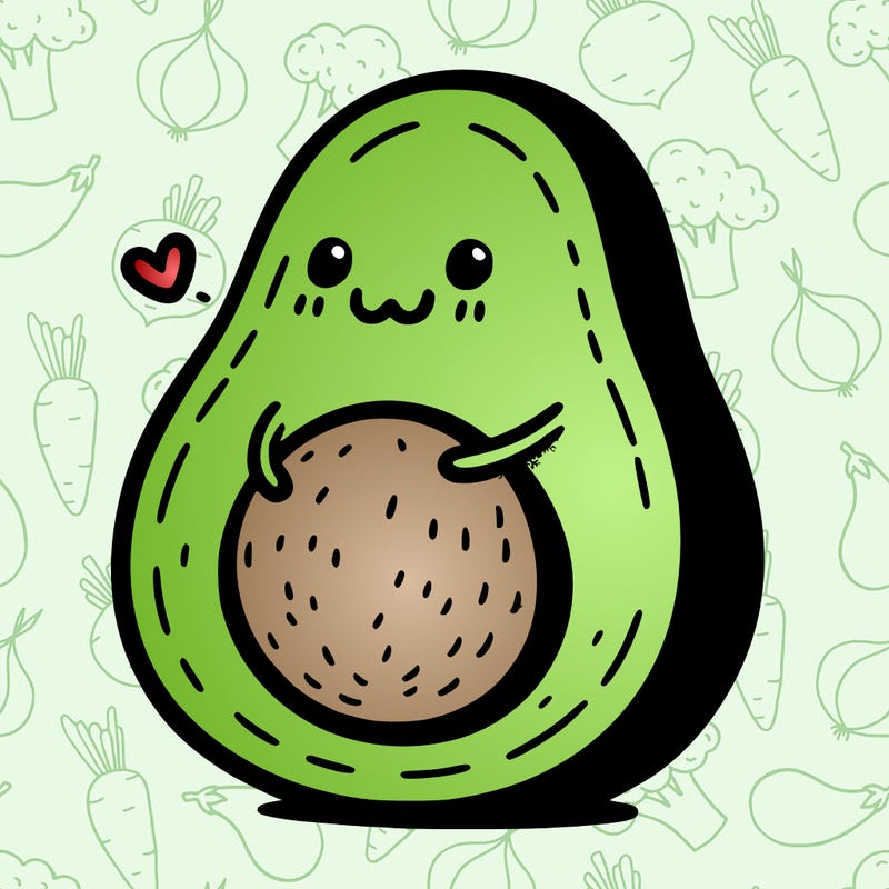 an avocado hugging an avocado