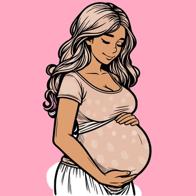 woman heavily pregnant realistic