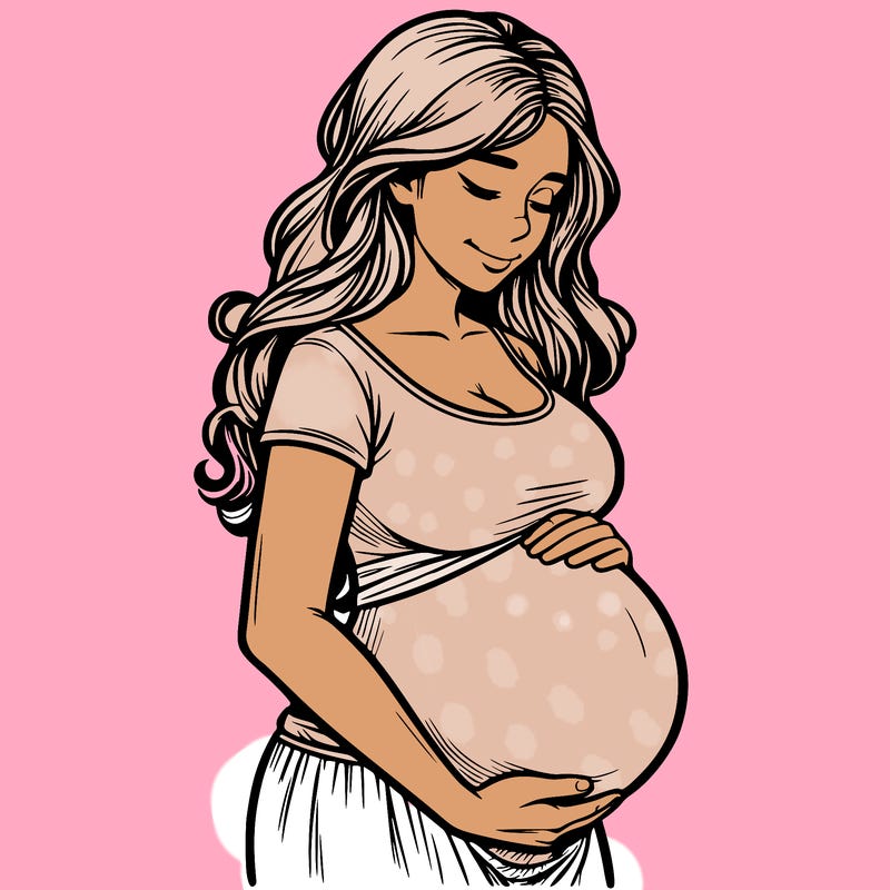 woman heavily pregnant realistic