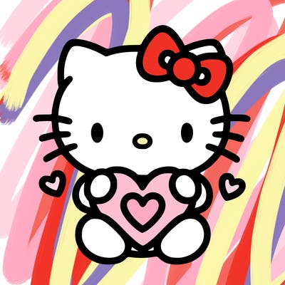 cute hello kitty with heart