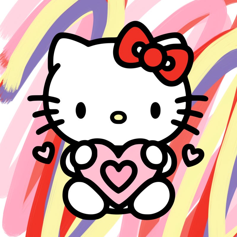cute hello kitty with heart