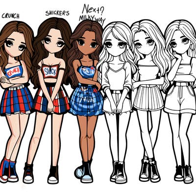 a group of girls realistic