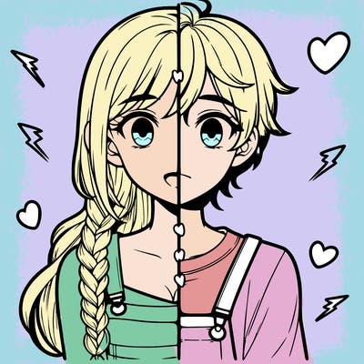 realistic girl boy split