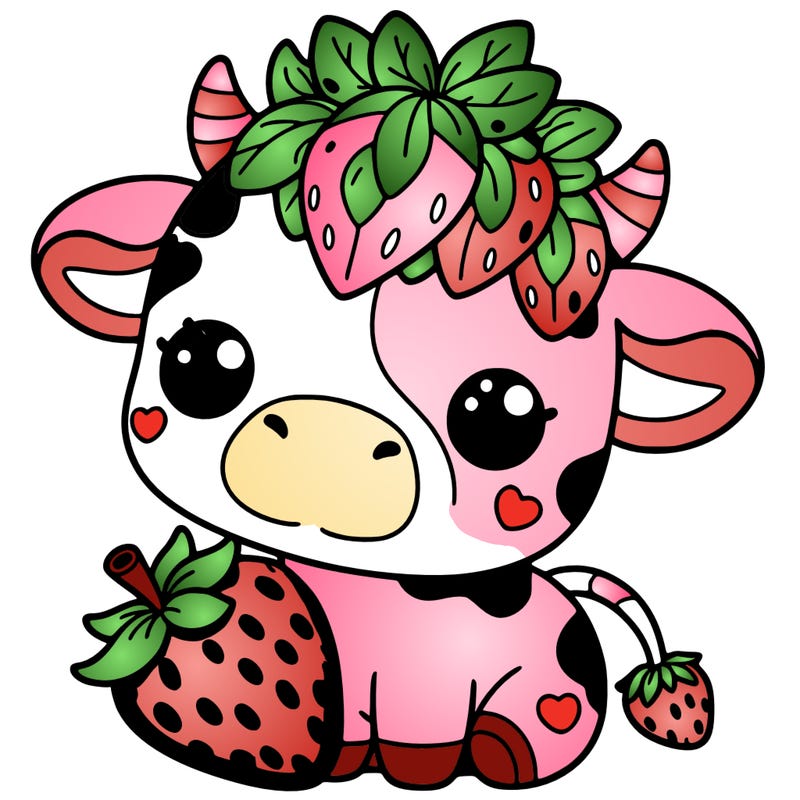 cute strawberry cow