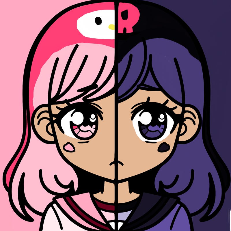 a split of a girl