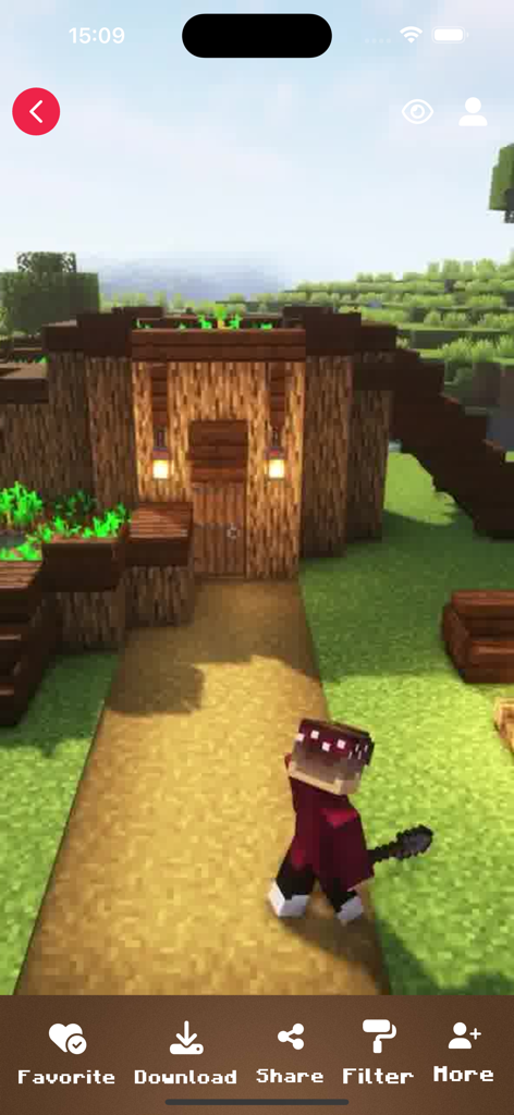 Modern Building : House Ideas - A modern wooden survival house design in a Minecraft world