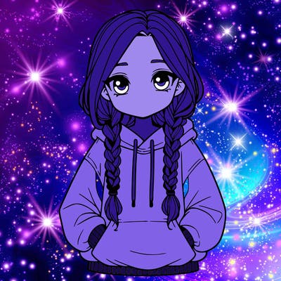a realistic girl with a oversized hoodie and she has braids