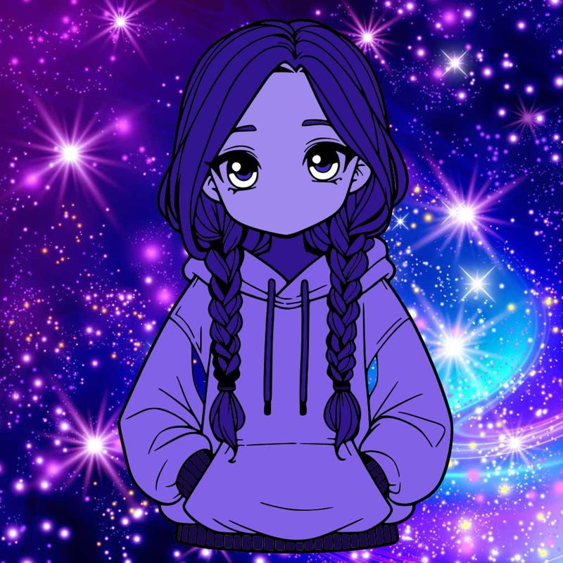 a realistic girl with a oversized hoodie and she has braids