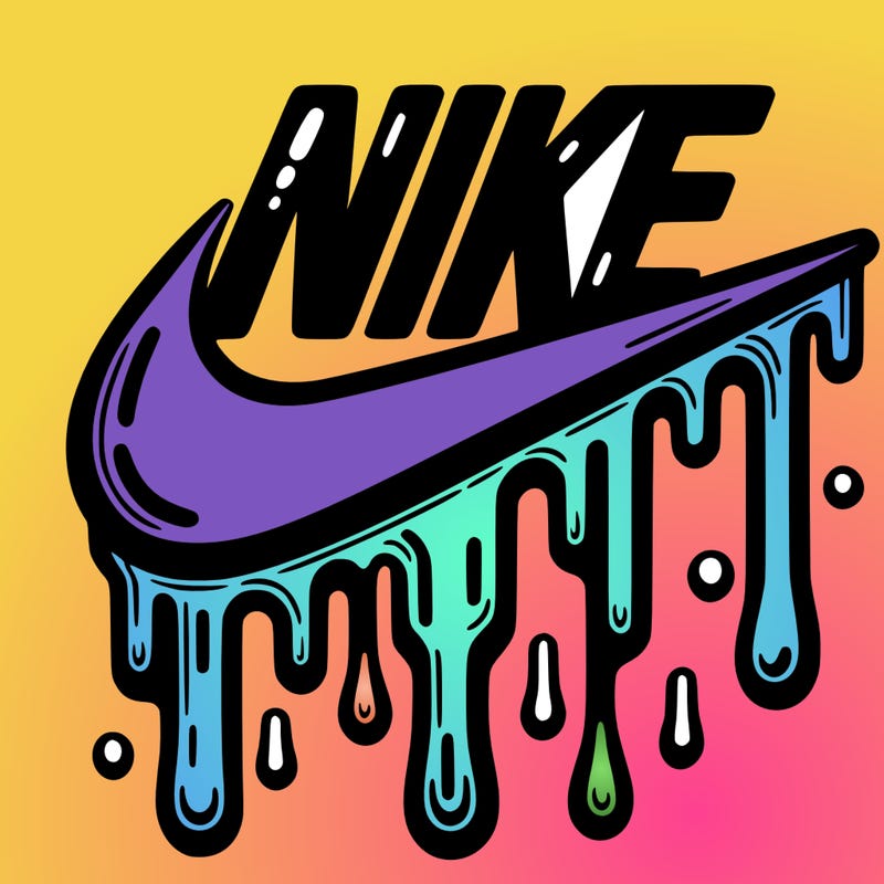 dripping nike logo