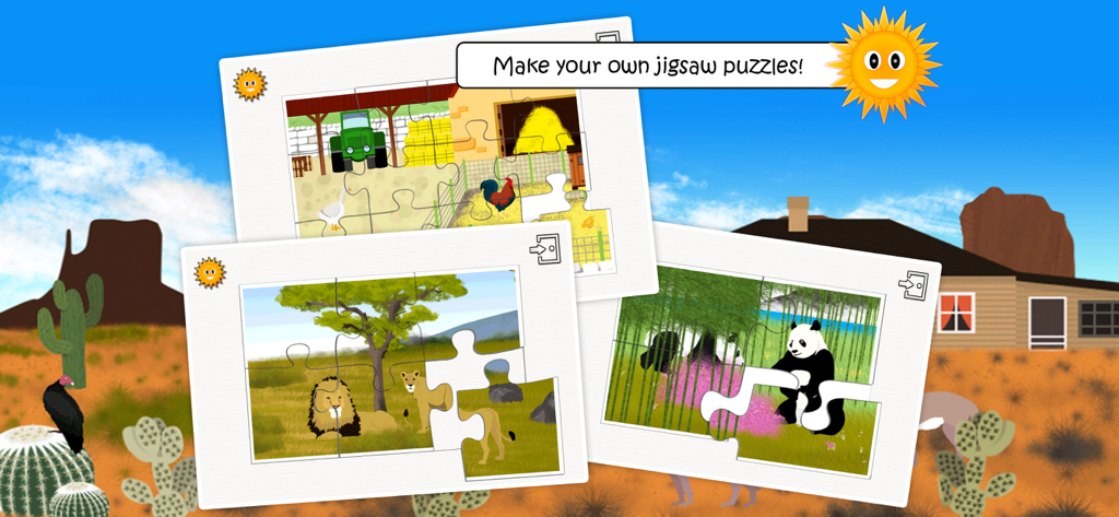 Animal World (Full Version) - Rompecabezas de animales para niños con un león, un panda y una escena de granja.