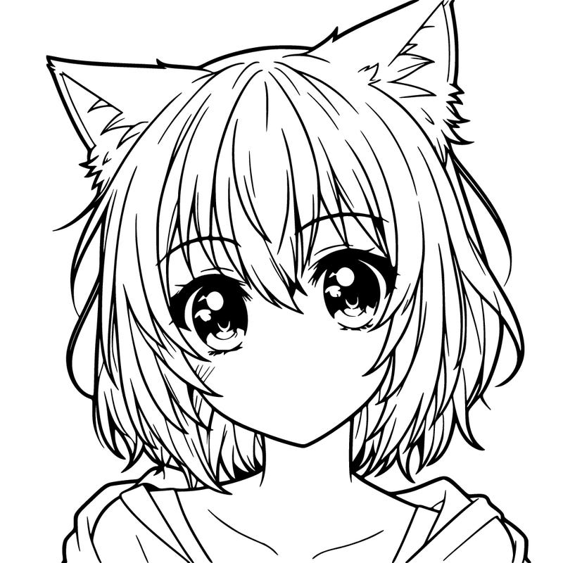 realistic anime cat girl