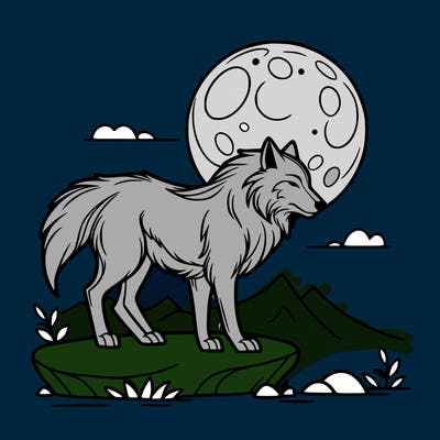 wolf moonlight