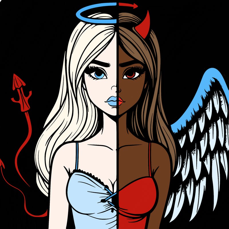 devil vs angel realistic girl
