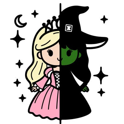 split princess and witch