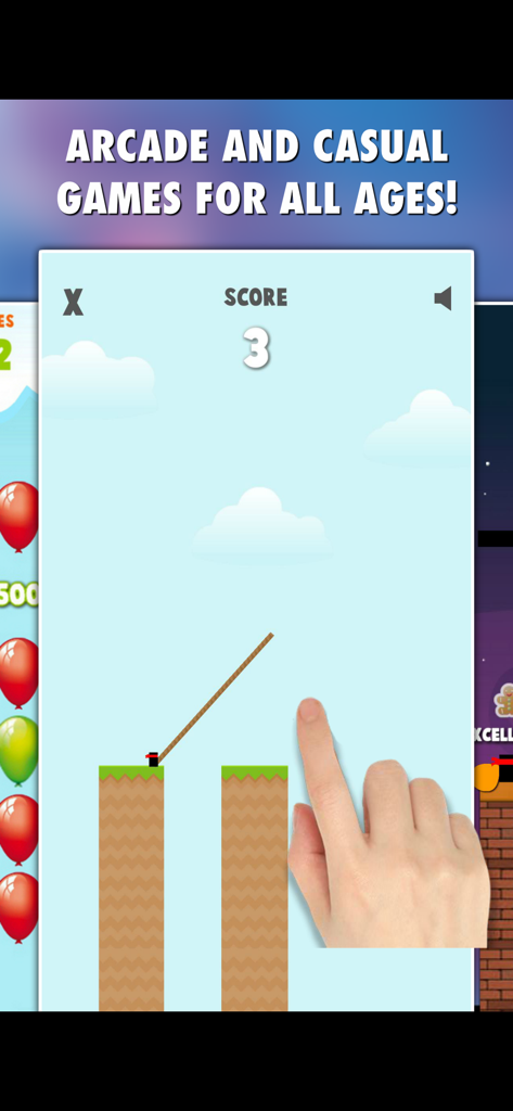 Jugabilidad de un juego casual de construcción de puentes en la aplicación Word Games PRO 101-en-1