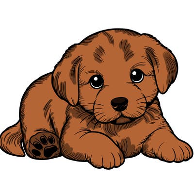 a cute realistic puppy