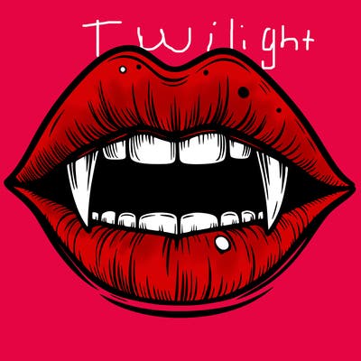 lips with vampire teeth