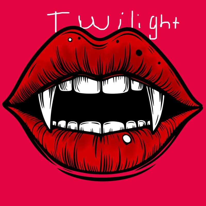 lips with vampire teeth