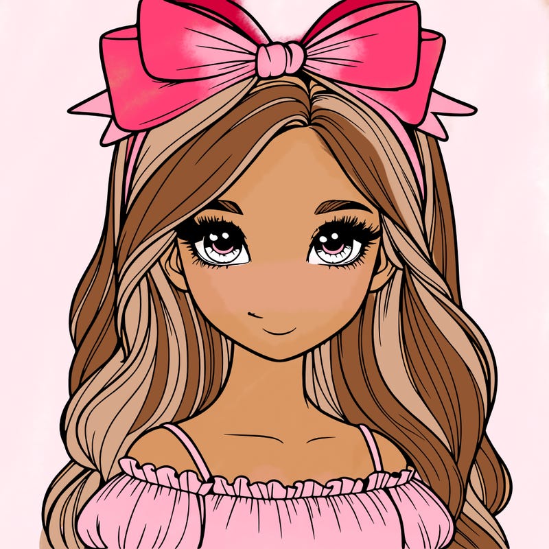 realistic girl with bow on top