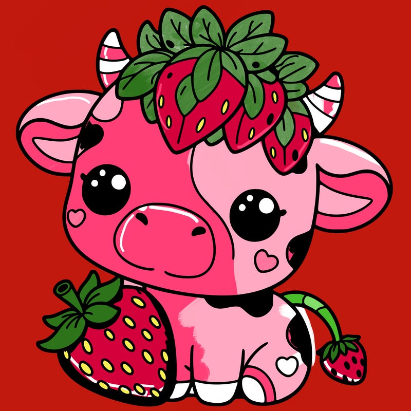 cute strawberry cow