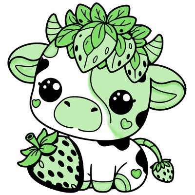 cute strawberry cow