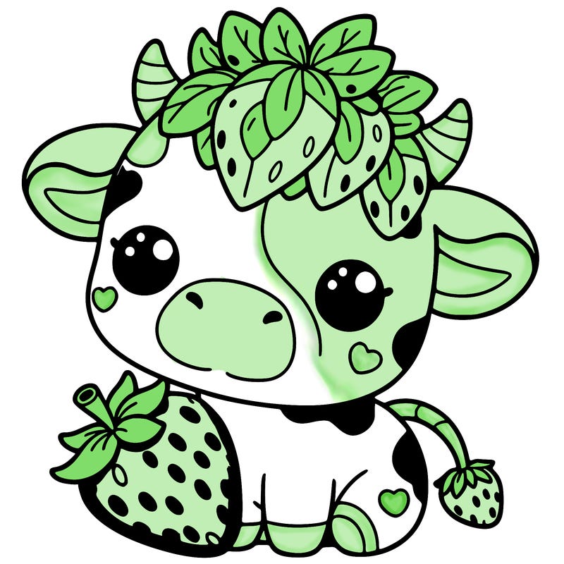 cute strawberry cow