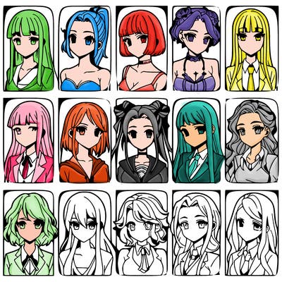 girls that look diffrent anime