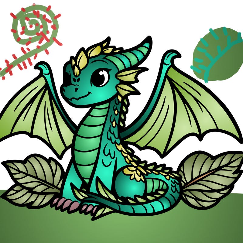 dragon with leaf wings