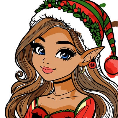 christmas girl elf realistic