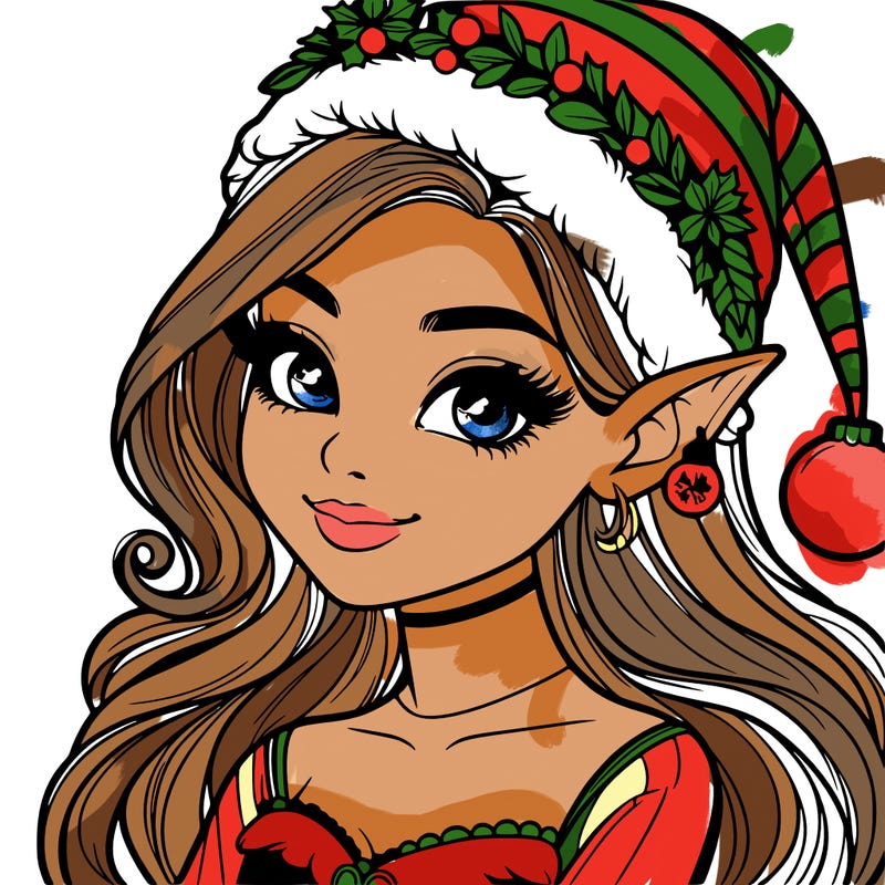 christmas girl elf realistic