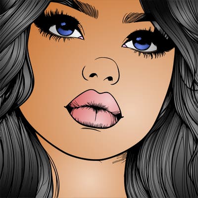 really realistic girl with lips