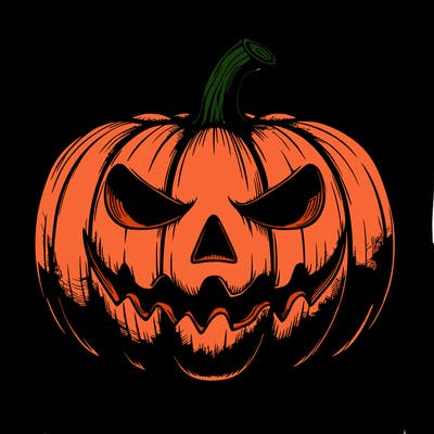 realistic scary halloween pumpkin