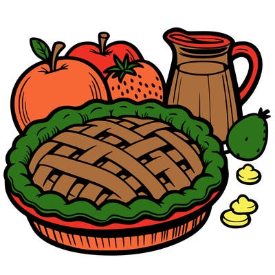 a pie of food