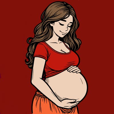 woman heavily pregnant realistic