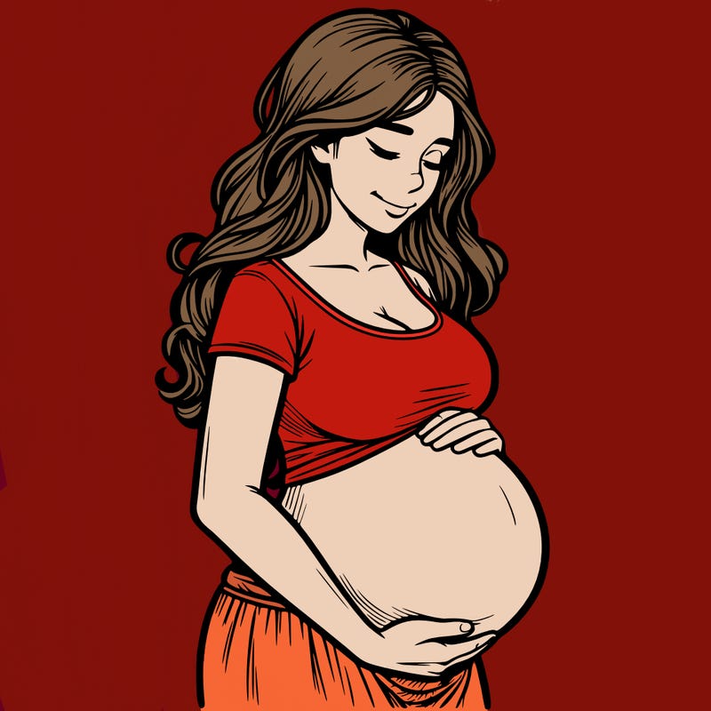woman heavily pregnant realistic