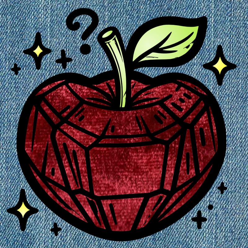 very shiny crystal apple