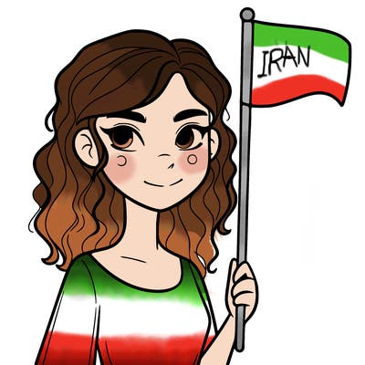 hot girl holding a flag