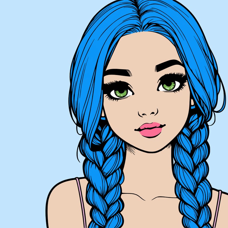 realistic girl with braids