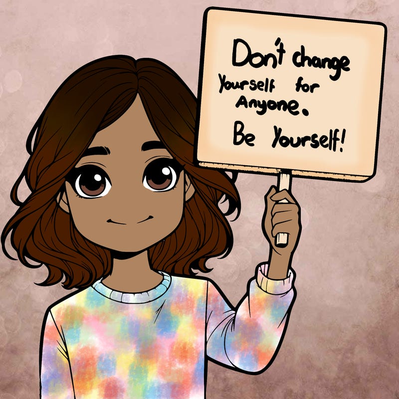 realistic girl holding up a sign