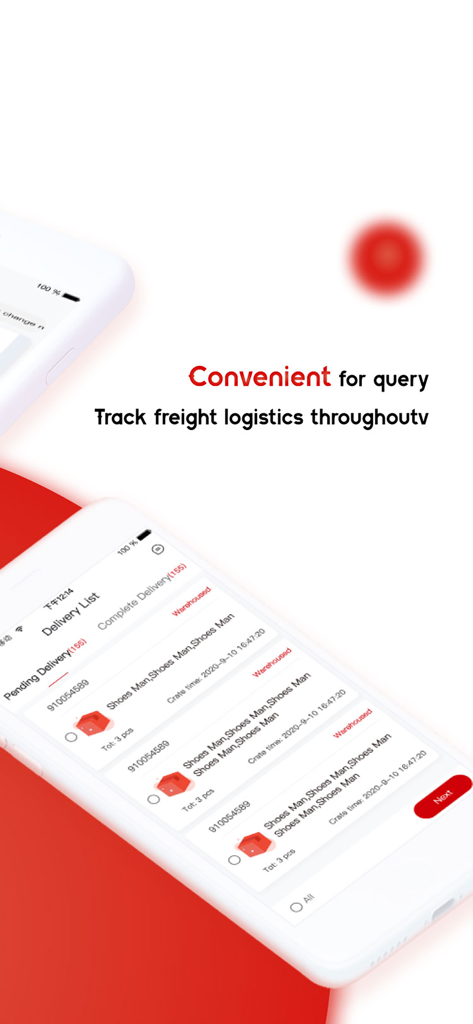 Skycargoltd - Skycargoltd mobile app screen showing a pending delivery list for international freight tracking